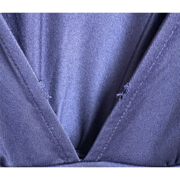 Anrabess Navy Maxi Dress Women’s Large Long Sleeve Deep V Neck Ruched Waist - Picture 5 of 5